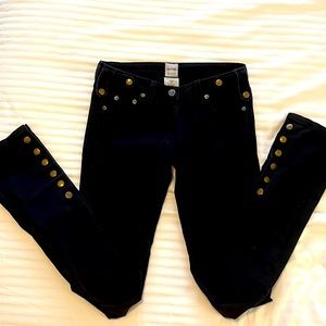 Sass & Bide vintage ankle snap black denim low rise skinny jeans